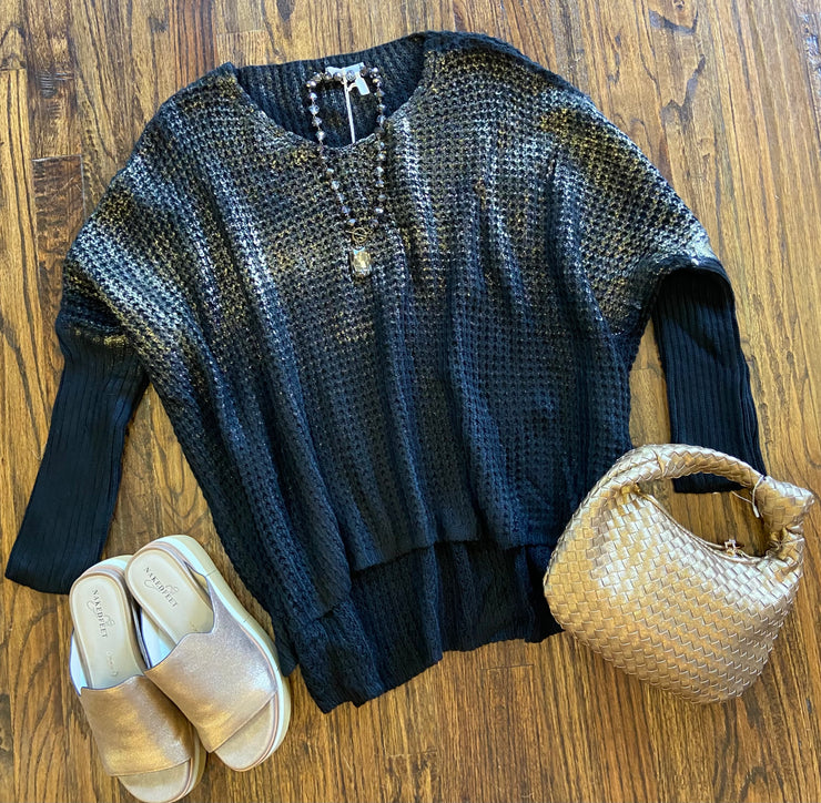 Black Gold Foil Sweater