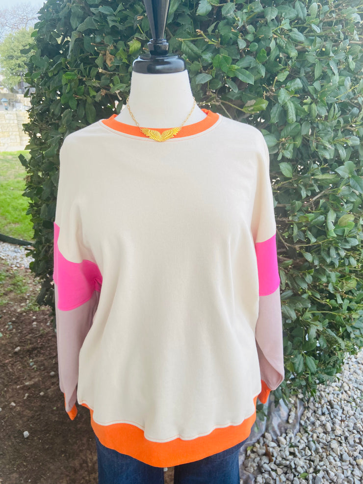 Pink Palette Colorblock Sweatshirt