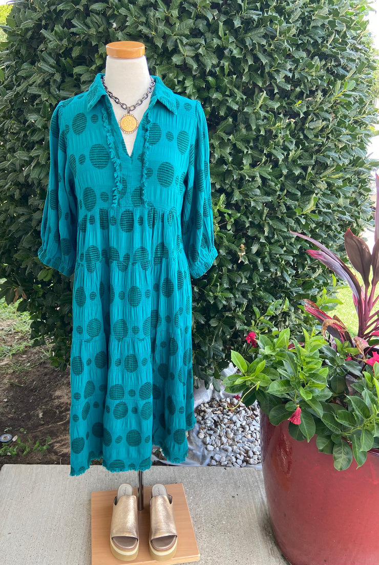 Turquoise Dot Dress