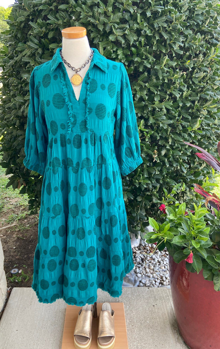 Turquoise Dot Dress