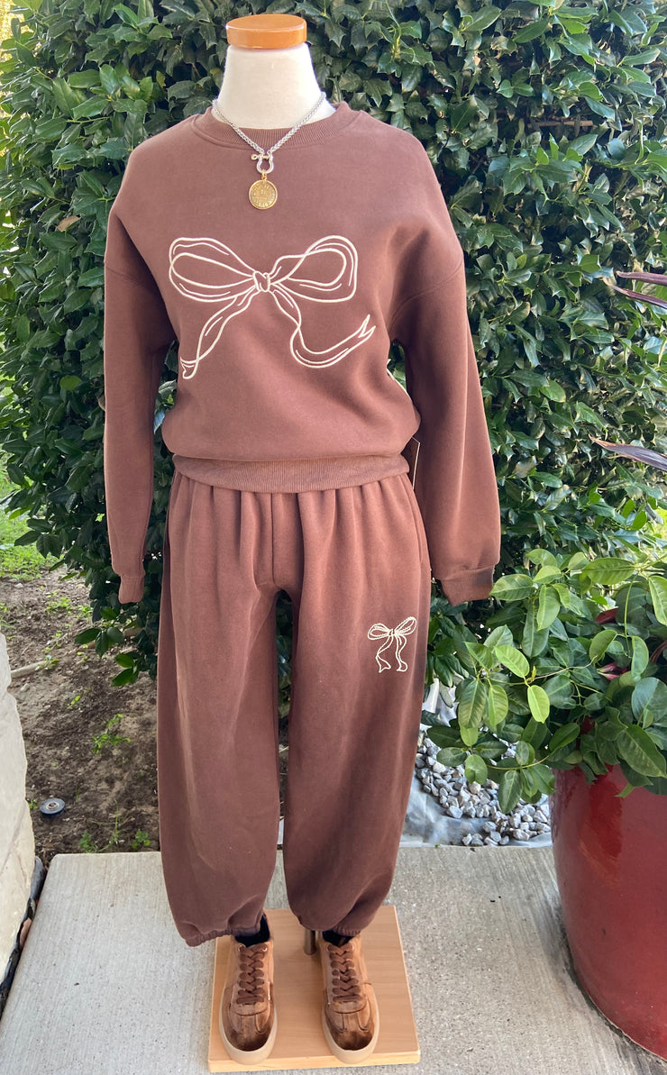 Chocolate Bow Sweatpants