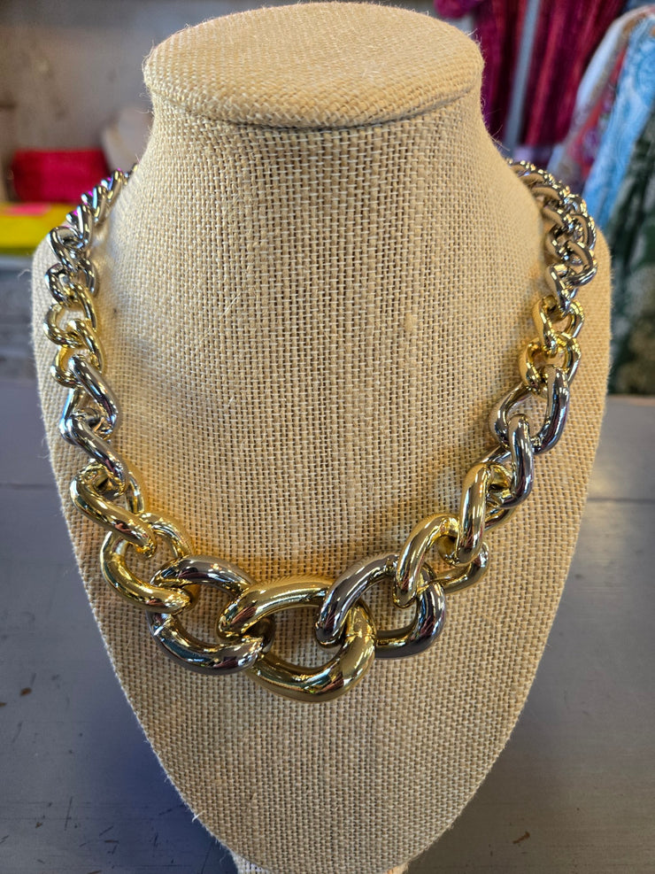 Mixed Metal Chain Necklace