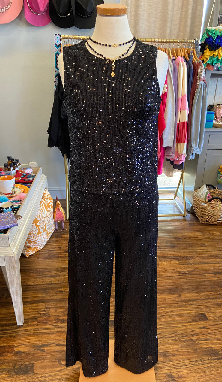 Black Sequin Pant