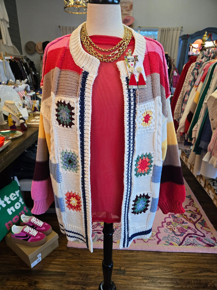 Colorful Crochet Cardigan